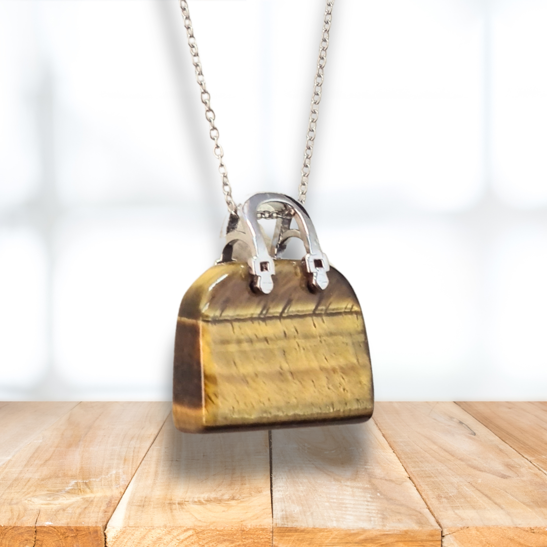 Pendentif Sac à main en Œil de Tigre (PE1837-2) - ENAE Minéraux