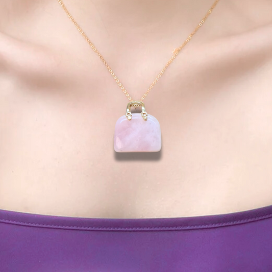 Pendentif Sac à main en Quartz rose (PE1835-1) - ENAE Minéraux