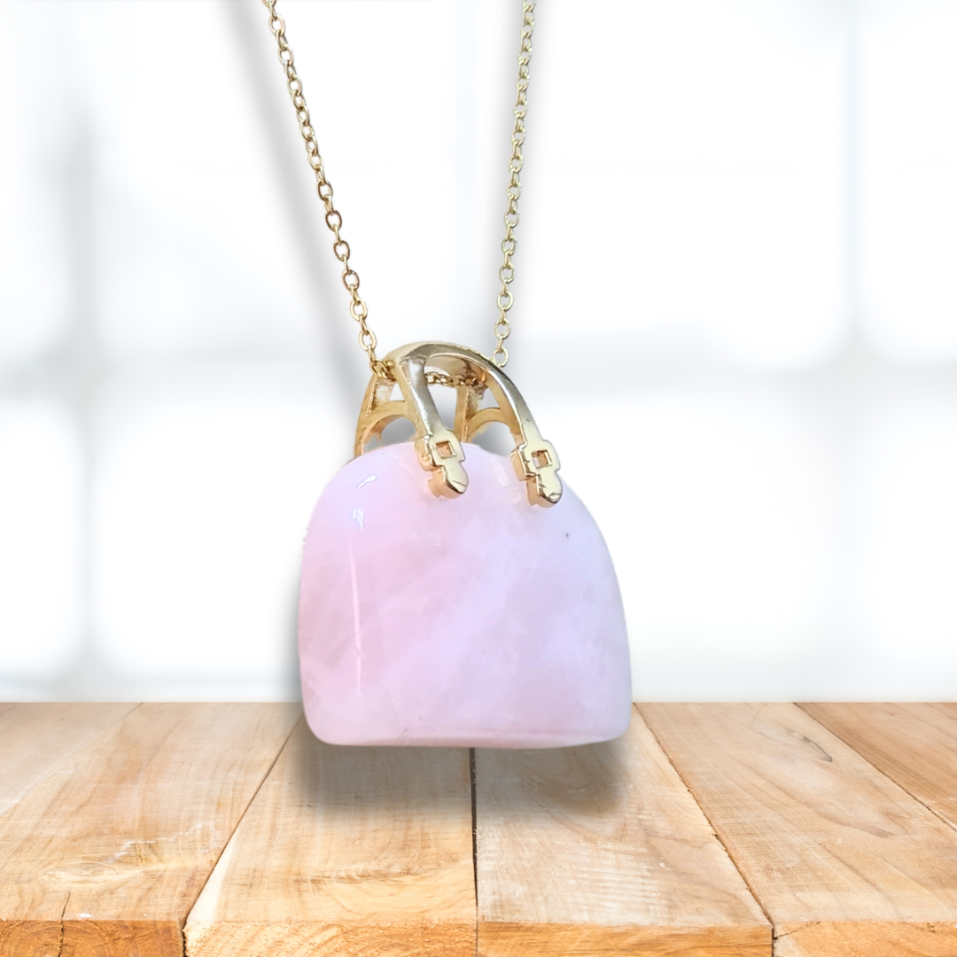 Pendentif Sac à main en Quartz rose (PE1835-1) - ENAE Minéraux
