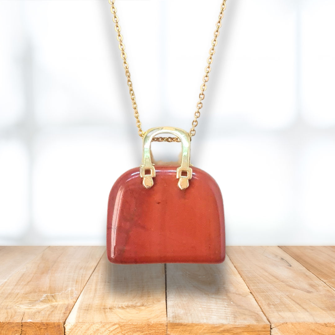 Pendentif Sac à main en Jaspe rouge (PE1836-1) - ENAE Minéraux