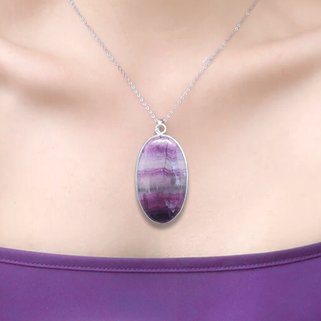 Pendentif serti en Fluorite (PE1768) - ENAE Minéraux