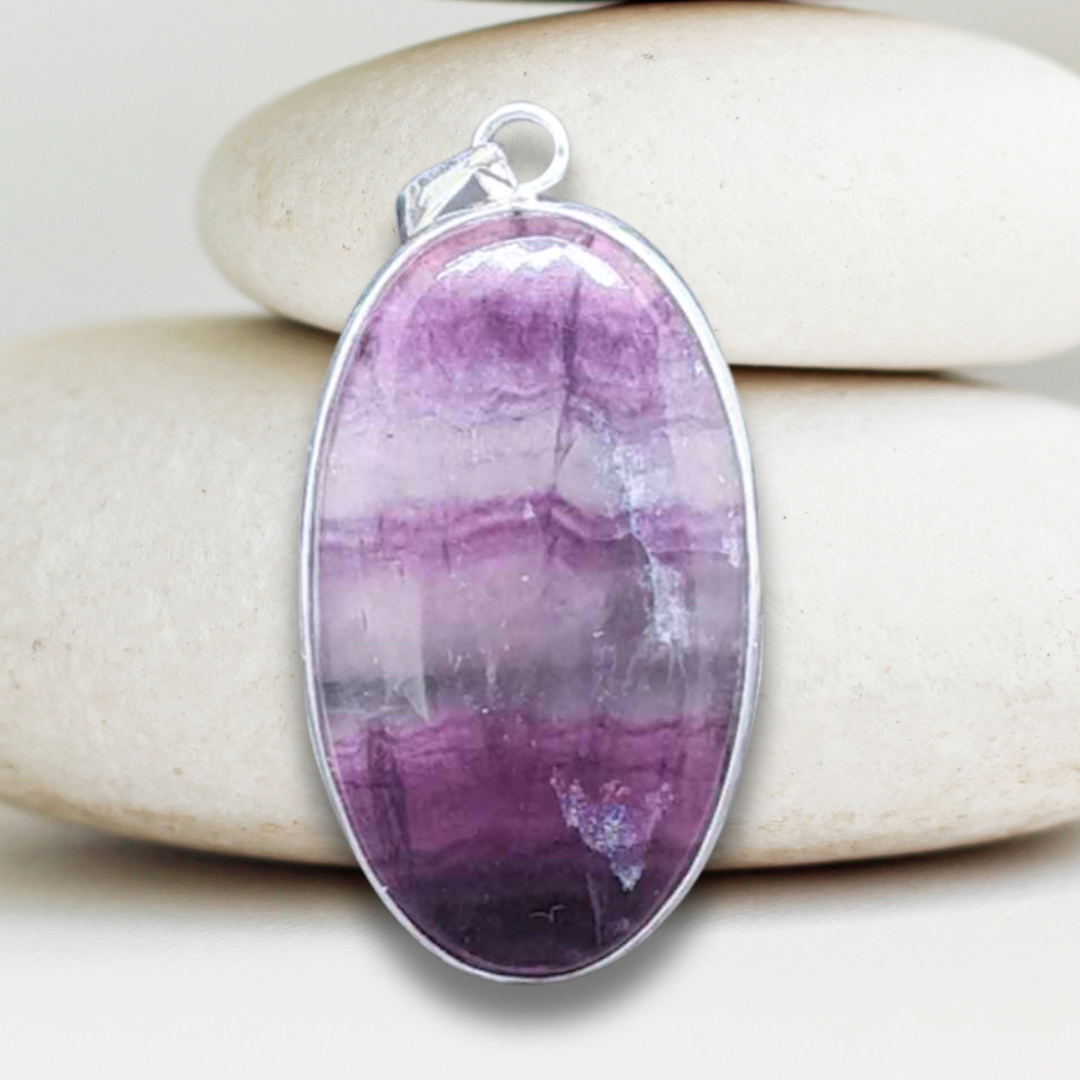 Pendentif serti en Fluorite (PE1768)