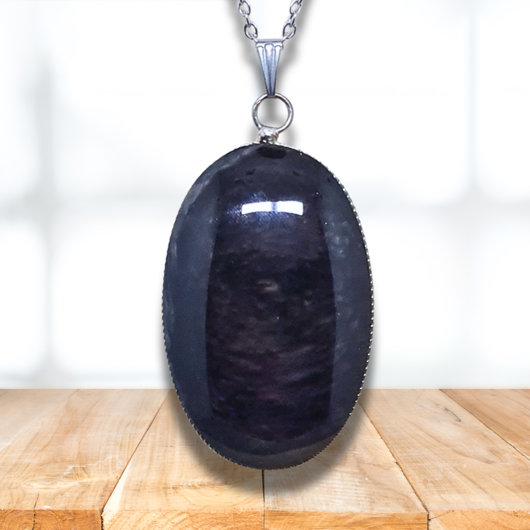 Pendentif en Obsidienne Manta Huichol (PE1877) - ENAE Minéraux