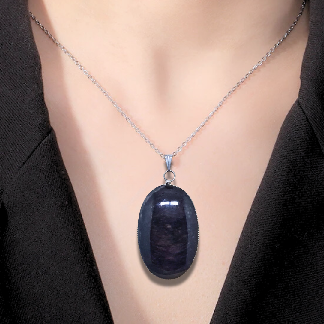 Pendentif en Obsidienne Manta Huichol (PE1877) - ENAE Minéraux