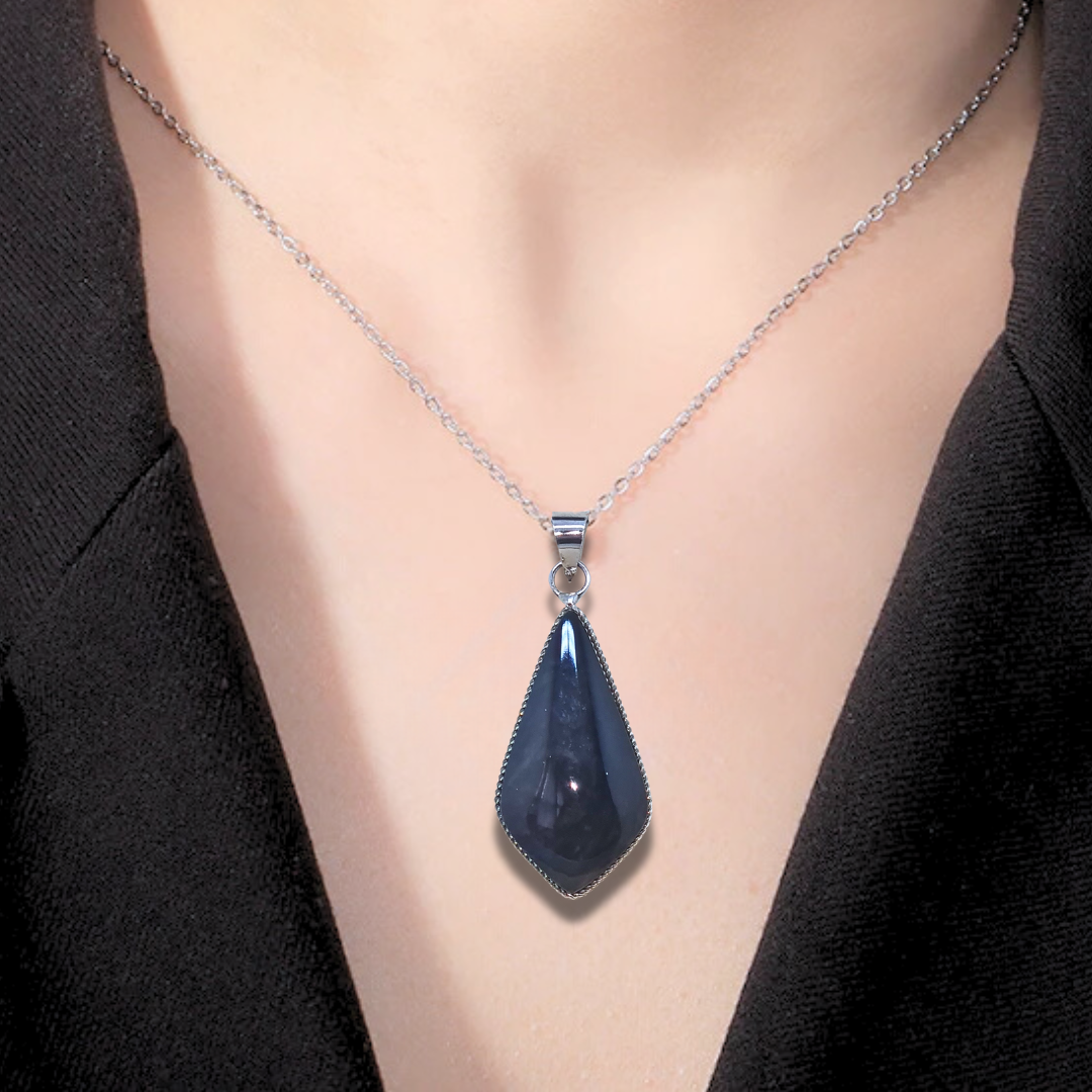 Pendentif en Obsidienne Manta Huichol (PE1879) - ENAE Minéraux