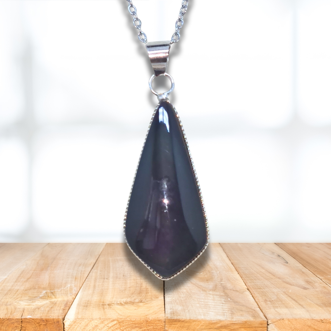 Pendentif serti en Obsidienne Œil Céleste (PE1864)