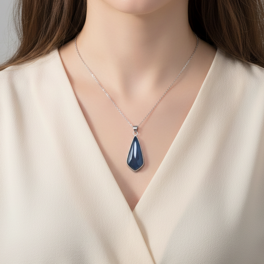 Pendentif serti en Obsidienne Œil Céleste (PE1864)