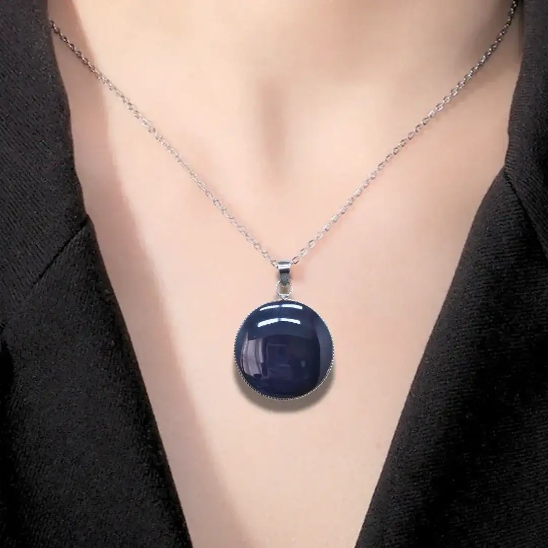 Pendentif serti en Obsidienne Œil Céleste (PE1865)