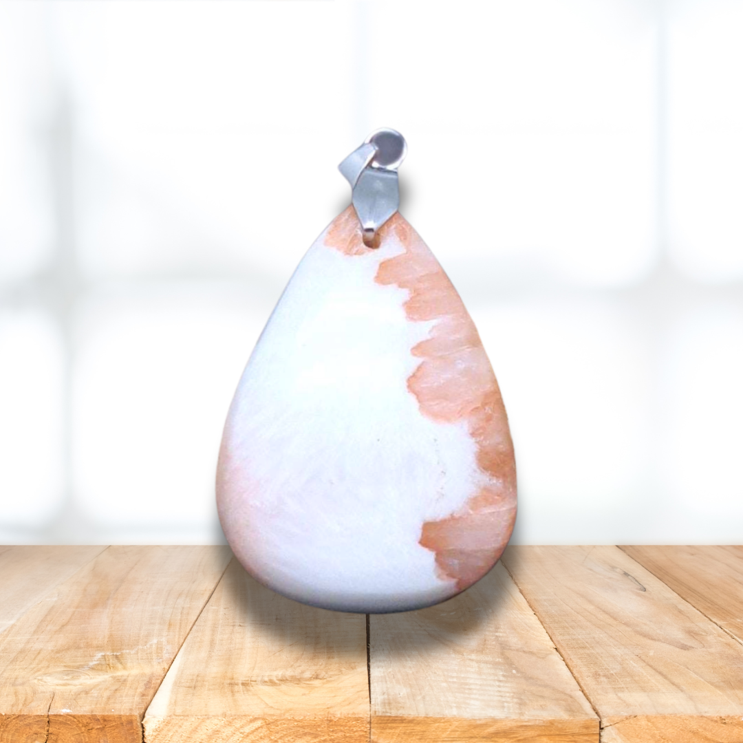 Pendentif en Scolécite et Stilbite (PE782) - ENAE Minéraux
