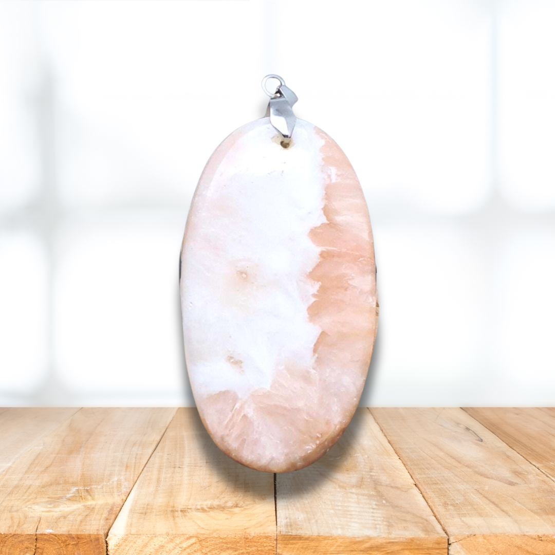 Pendentif en Scolécite et Stilbite (PE593) - ENAE Minéraux