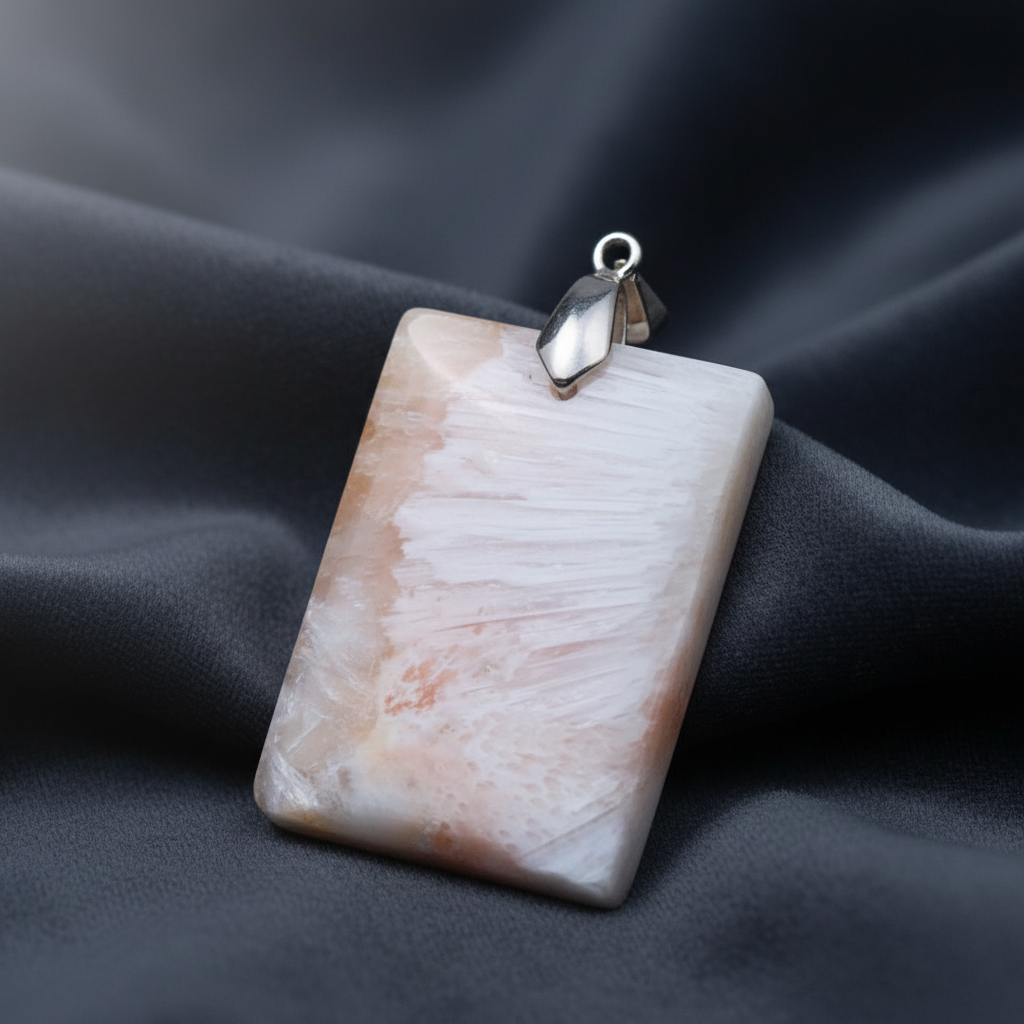 Pendentif en Scolécite et Stilbite (PE1429)