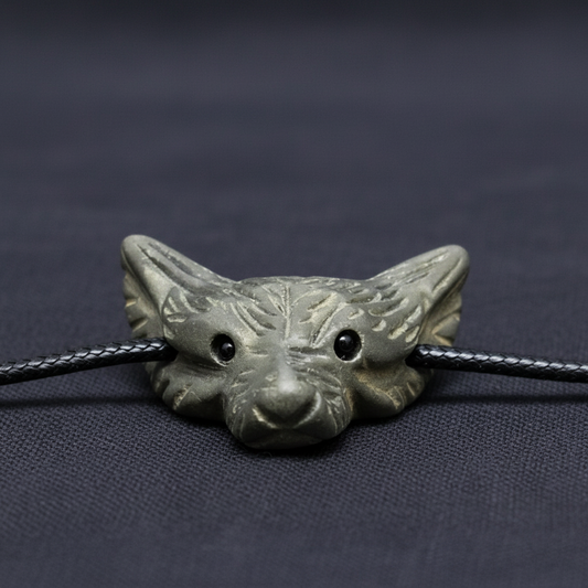 Pendentif Tête de loup en Pyrite (PE1100-10)