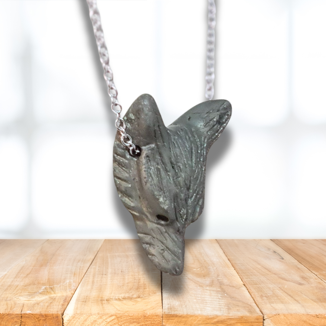 Pendentif Tête de loup en Pyrite (PE1100-9)