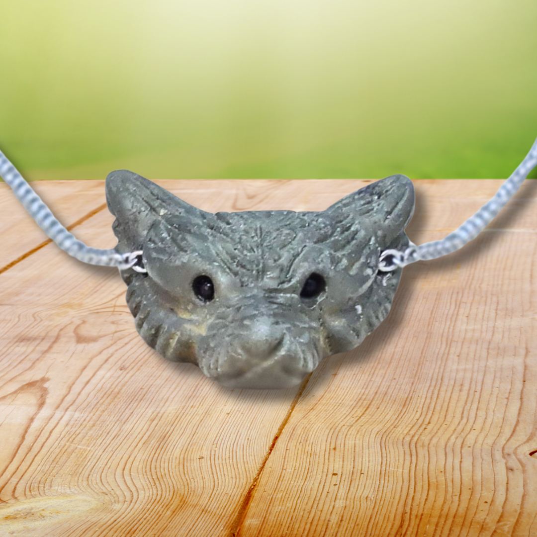 Pendentif Tête de loup en Pyrite (PE1100-9)