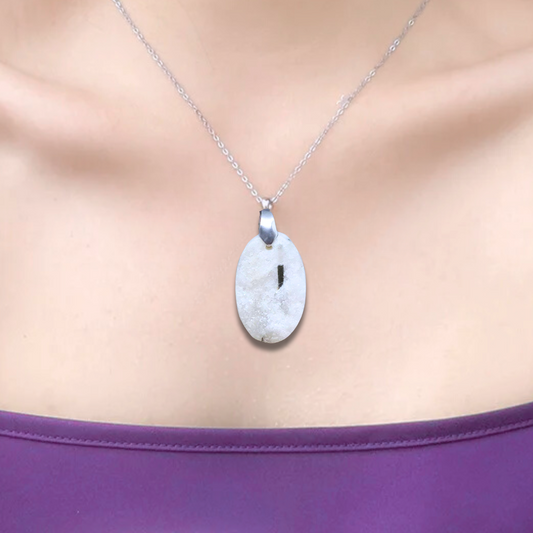 Pendentif en Tourmaline verte et Quartz face brute (PE1844-2)