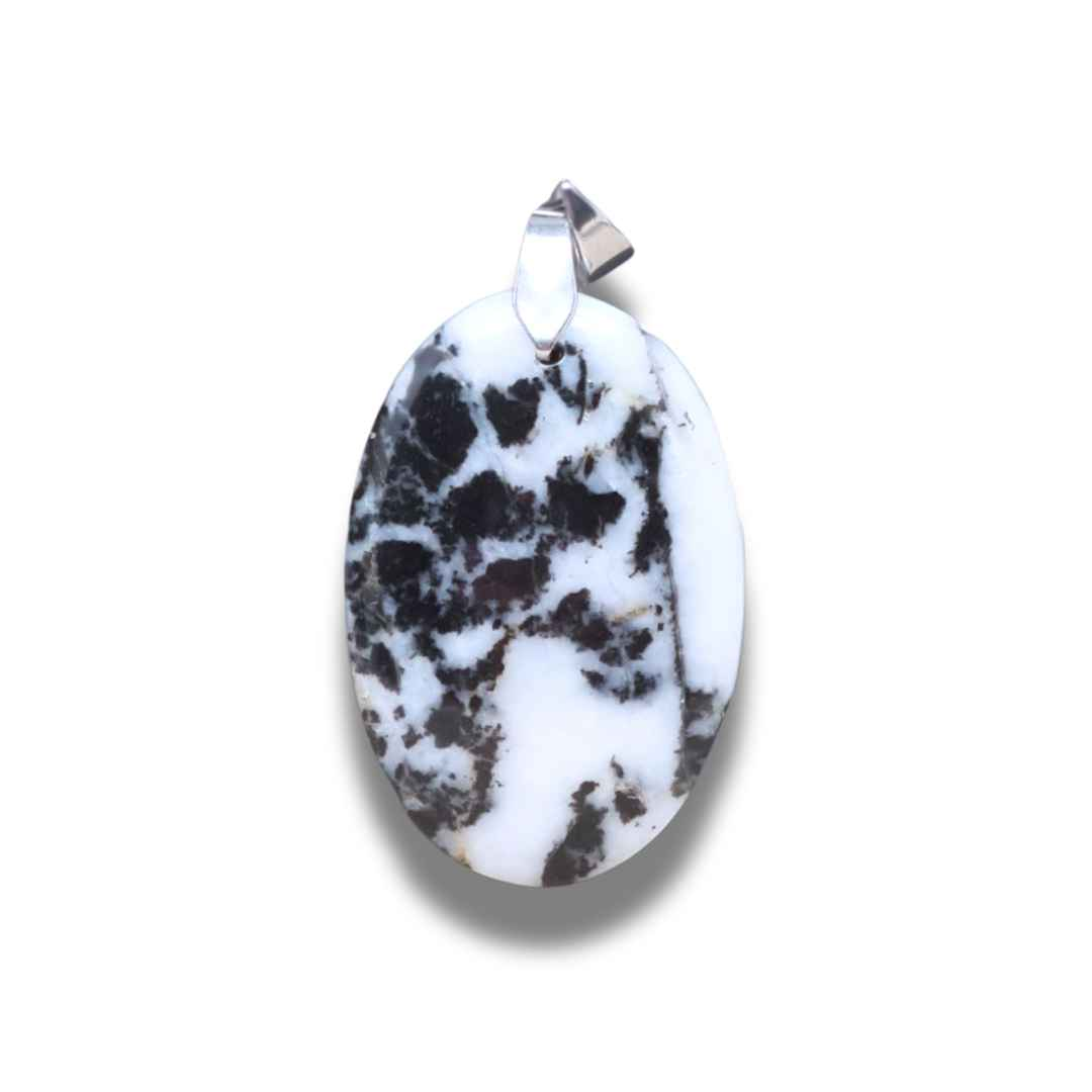Pendentif en Albite et Tourmaline noire (PE1211) - ENAE Minéraux