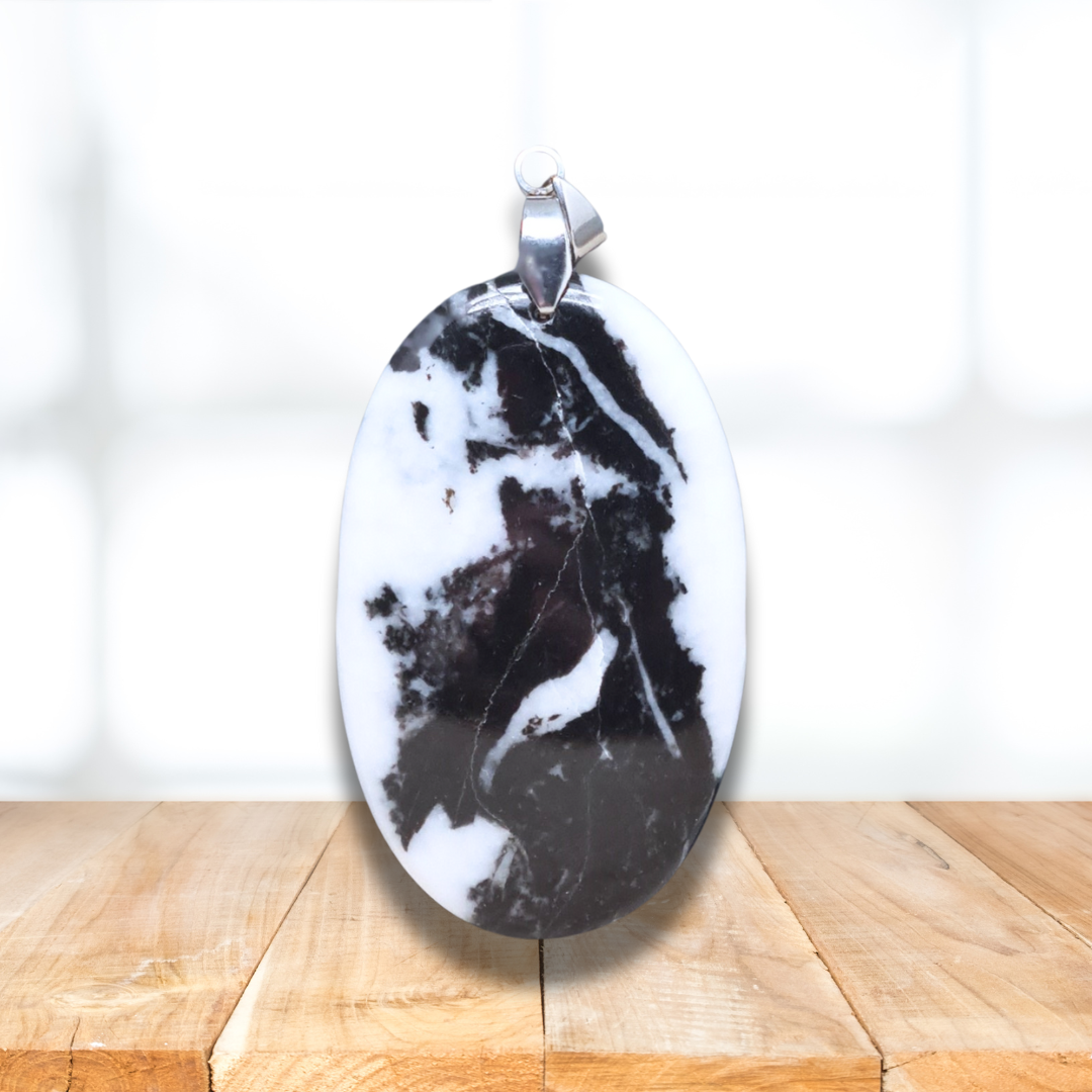 Pendentif en Albite et Tourmaline noire (PE775) - ENAE Minéraux