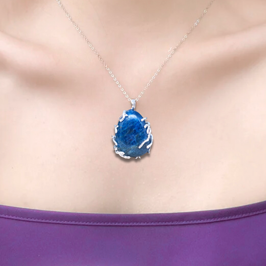 Pendentif serti en Apatite bleue (PE1657)