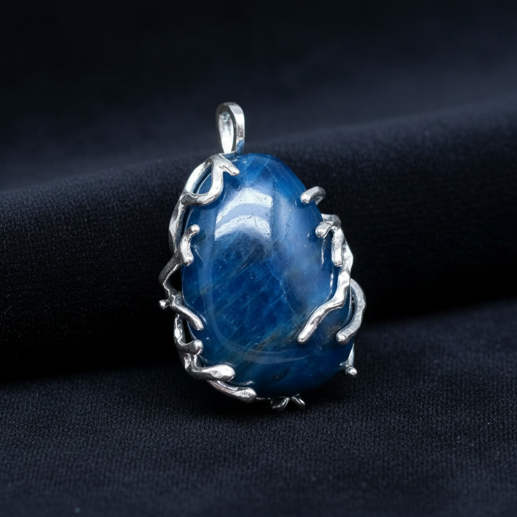 Pendentif serti en Apatite bleue (PE1657)