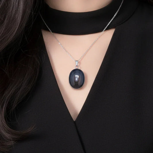Pendentif serti en Obsidienne Œil Céleste (PE1862)