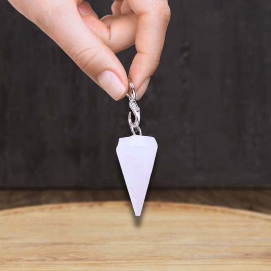 Pendule facetté en Manganocalcite (PEND11-1)