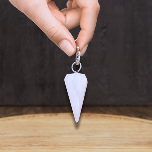 Pendule facetté en Manganocalcite (PEND11-2)