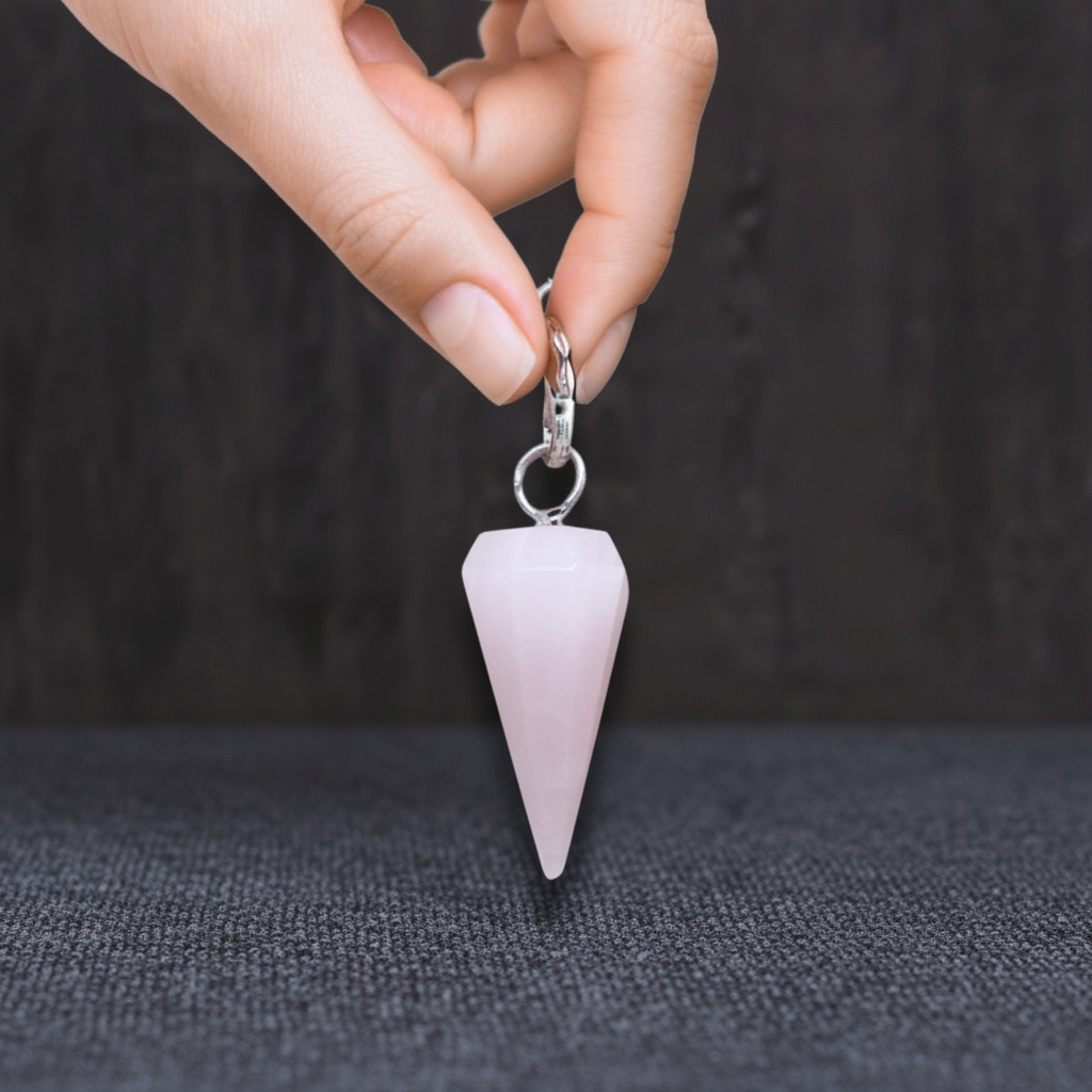 Pendule facetté en Manganocalcite (PEND11-2)