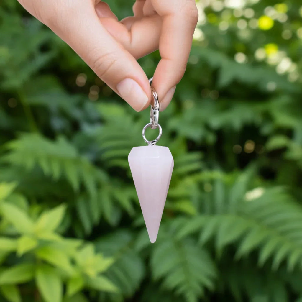 Pendule facetté en Manganocalcite (PEND11-2)