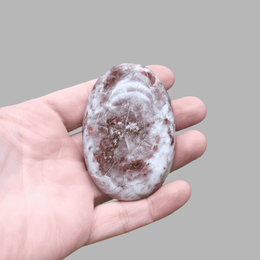 Galet en Quartz et Rubellite (Tourmaline rose) 126g (PRGFL526-1)
