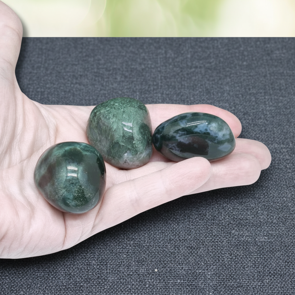 Agate Mousse - Pierre roulée (PRGFL543)