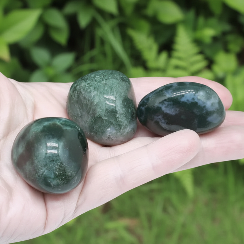 Agate Mousse - Pierre roulée (PRGFL543)