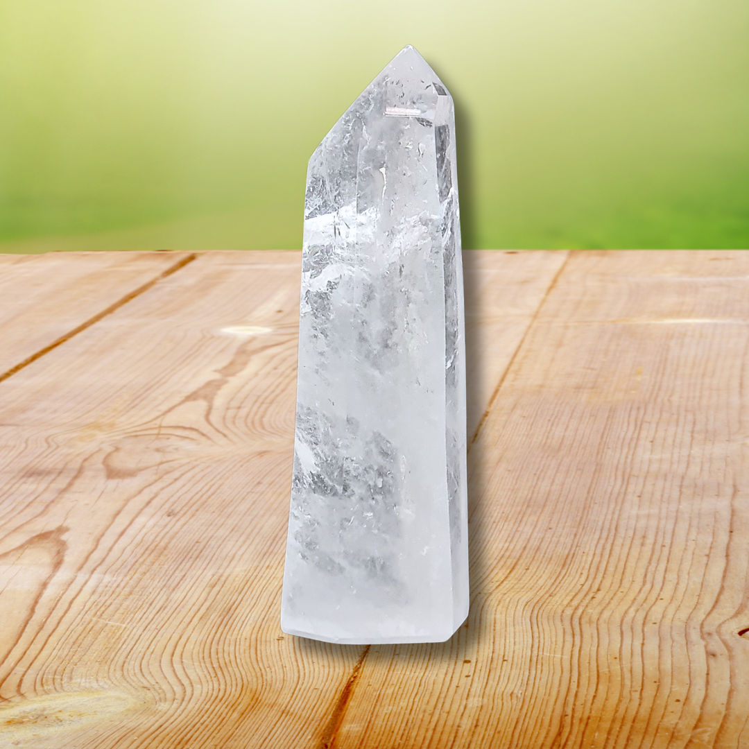 Pointe polie de Cristal de Roche 115g (PRGFL731) - ENAE Minéraux