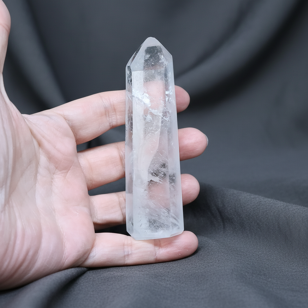 Pointe polie de Cristal de Roche 115g (PRGFL731)