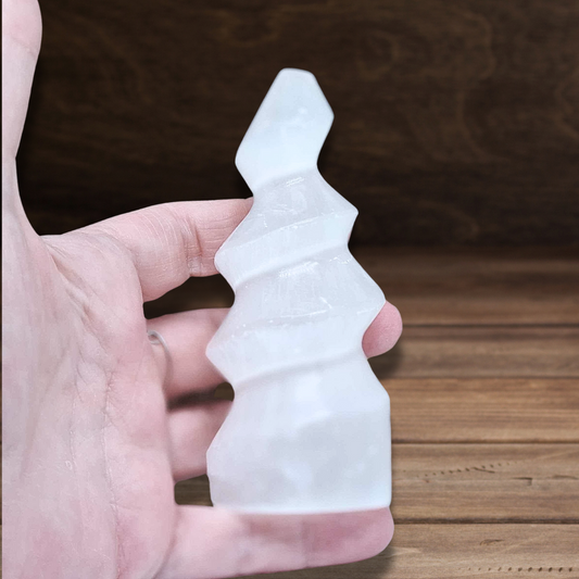 Pointe spirale en Sélénite 167g (PRGFL300-4)