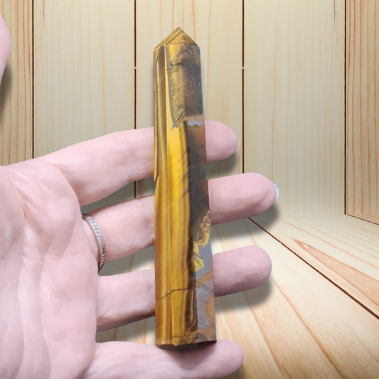 Pointe polie en Œil de Tigre 76g (PRGFL699-4)