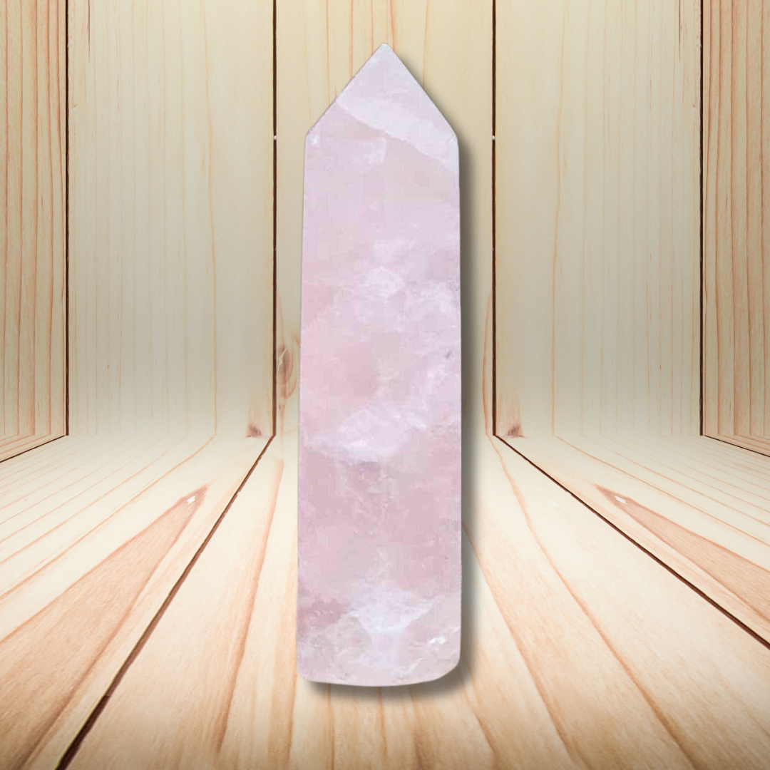 Pointe polie en Quartz rose 36g (PRGFL379-1) - ENAE Minéraux