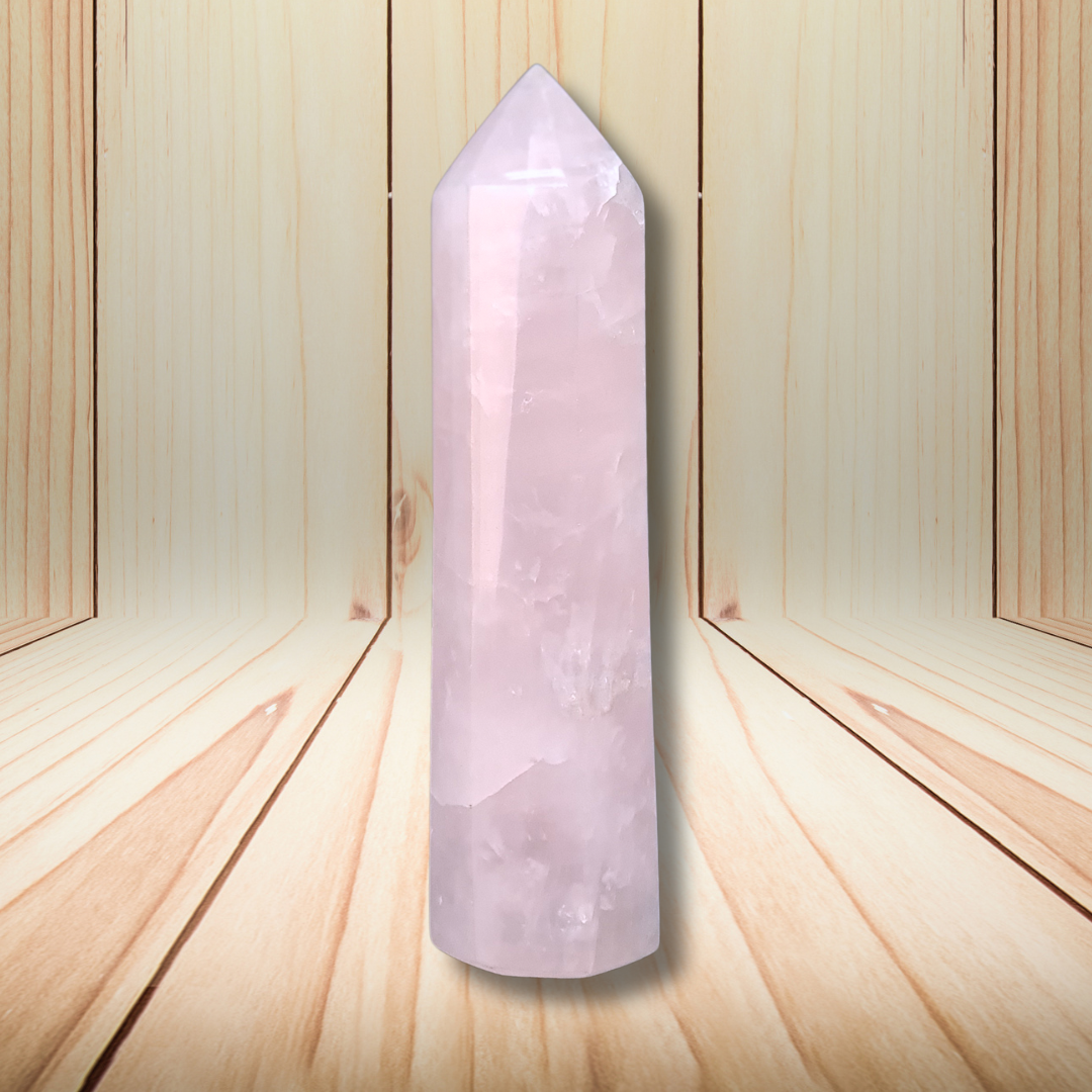 Pointe polie en Quartz rose 94g (PRGFL732) - ENAE Minéraux