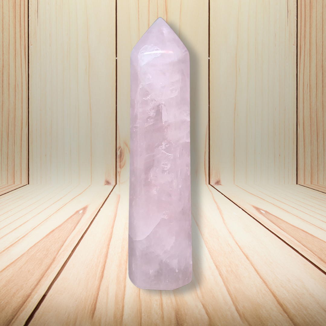 Pointe polie en Quartz rose 94g (PRGFL732) - ENAE Minéraux