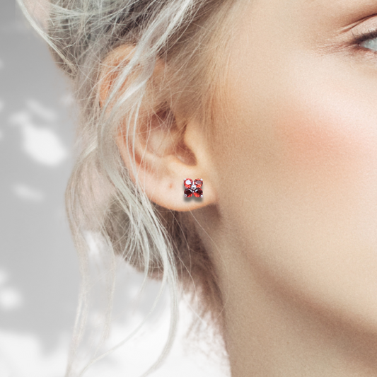 Puces d'oreilles en Grenat (BO195)