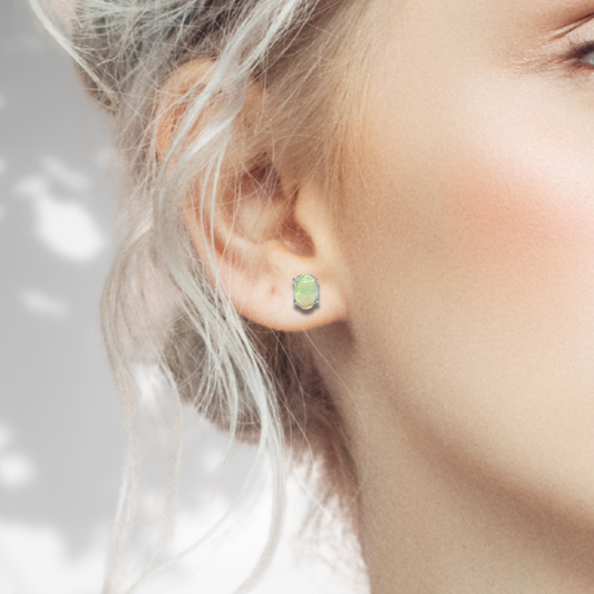 Puces d'oreilles en Opale Welo (BO204-B)