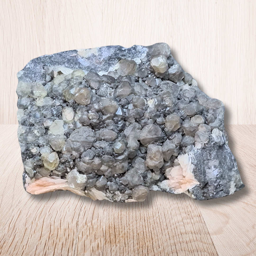 Quartz, Cérusite, Baryte rose et Galène brut 219g (MB545) - ENAE Minéraux