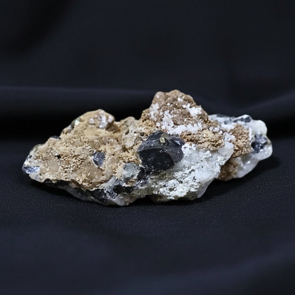 Quartz, Dolomite, Galène et Pyrite bruts 34g (MB491) - ENAE Minéraux