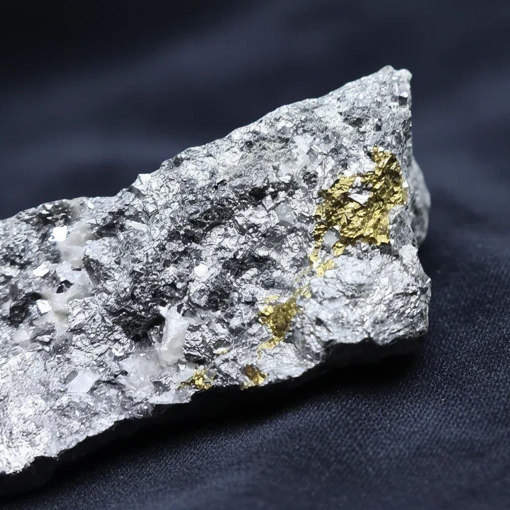 Skuttérudite, Calcite et Chalcopyrite brute 125g (MB189-2)