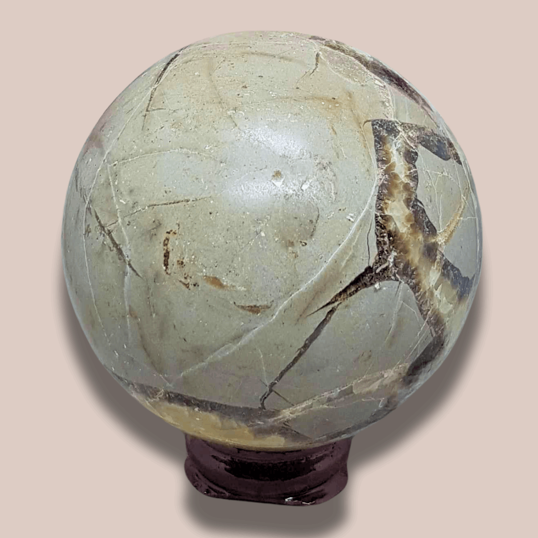 Sphère en Septaria et Calcite jaune (PRGFL372-3)