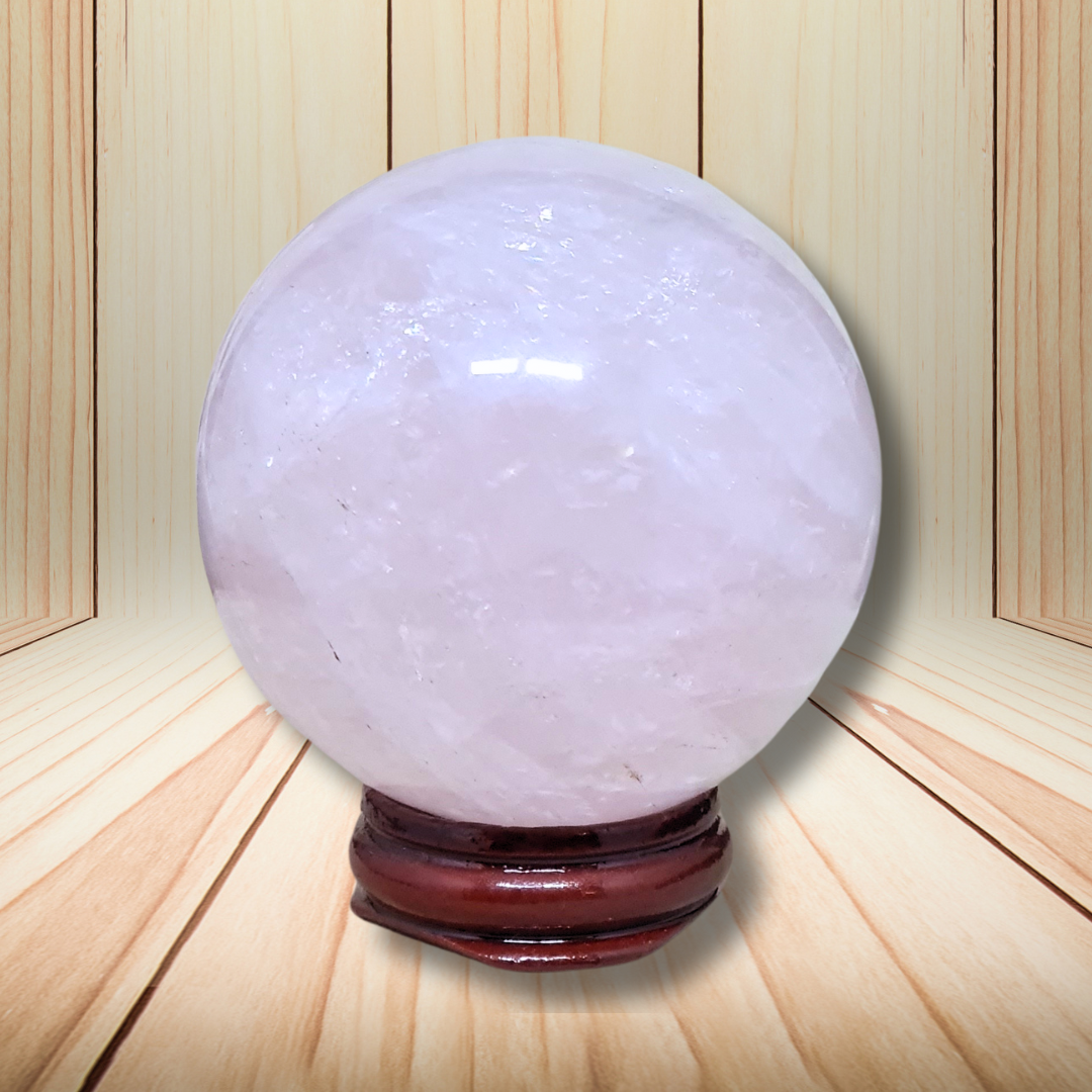 Sphère en Quartz Rose 313g (PRGFL611-2) - ENAE Minéraux