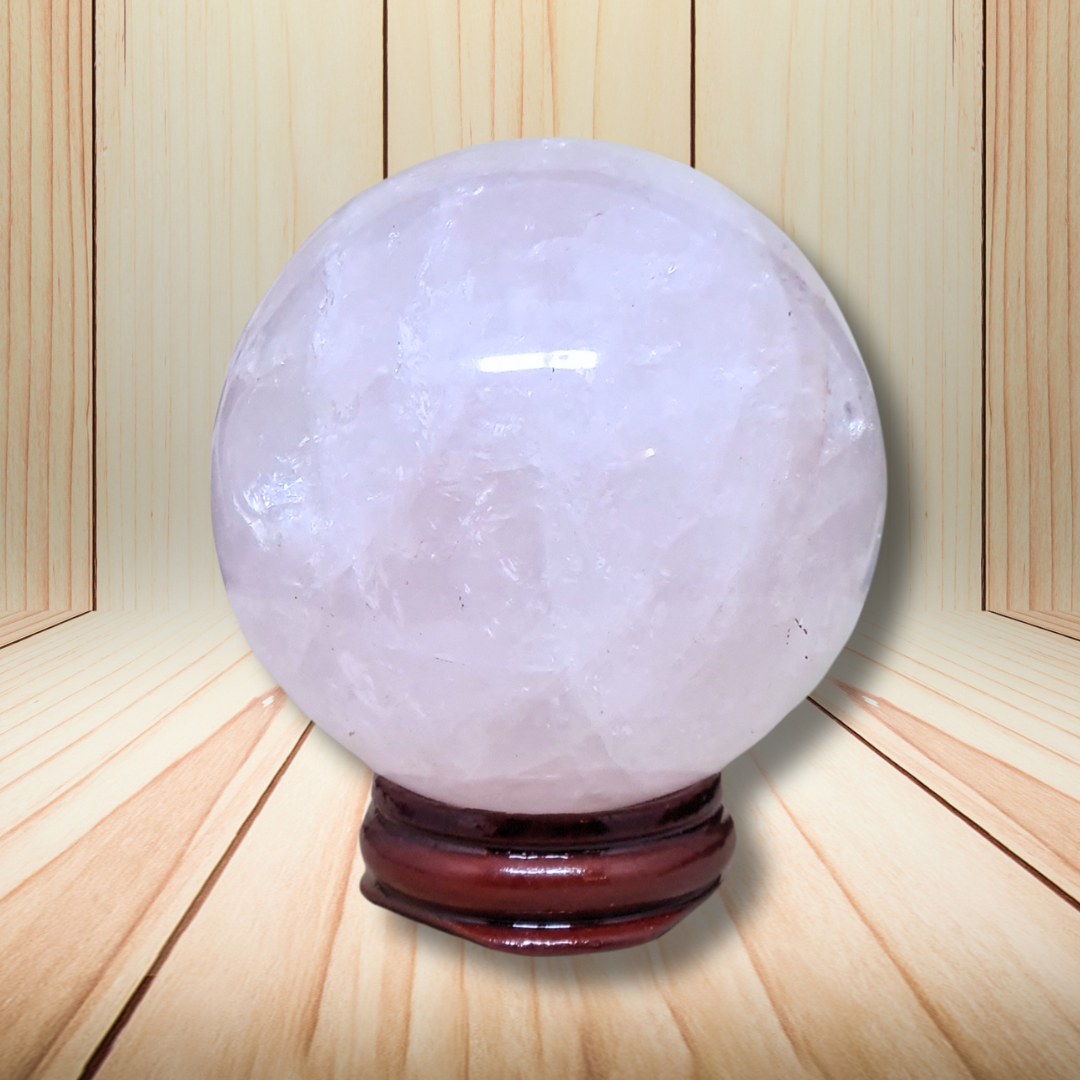 Sphère en Quartz Rose 313g (PRGFL611-2) - ENAE Minéraux
