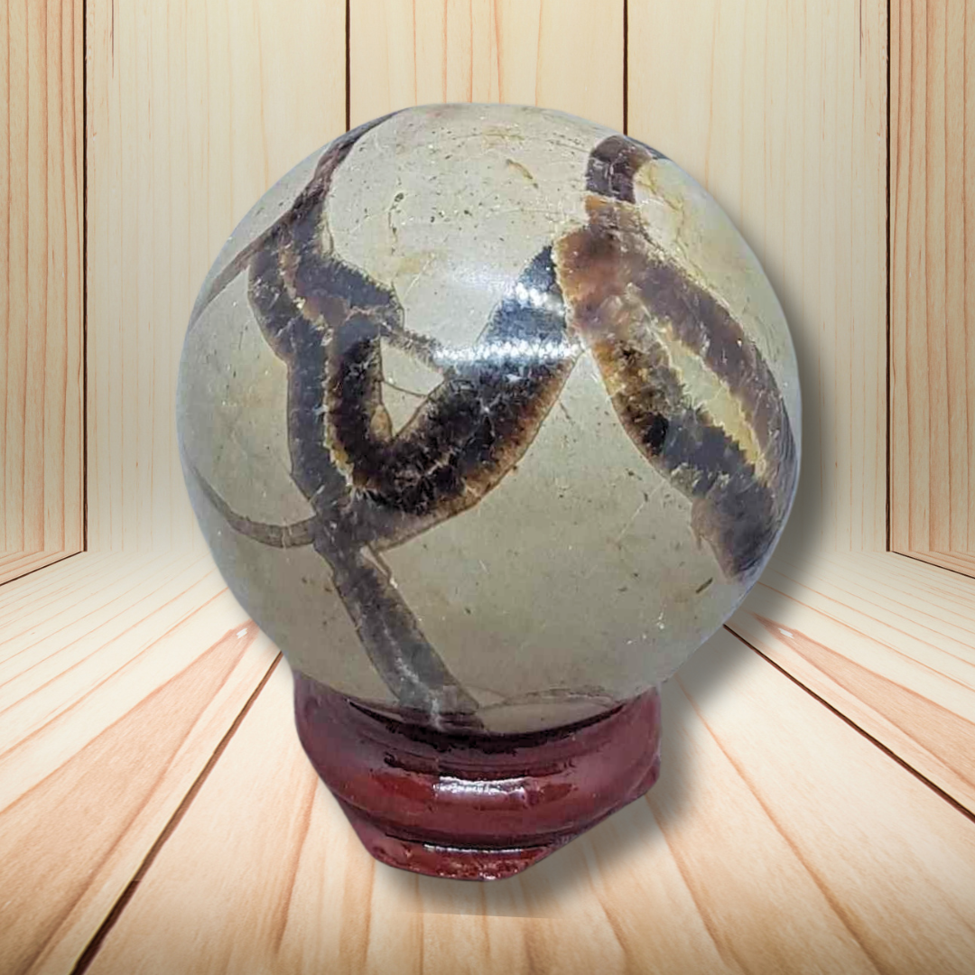 Sphère en Septaria 157g (PRGFL372-2) - ENAE Minéraux