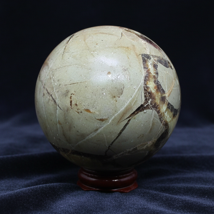 Sphère en Septaria et Calcite jaune 469g (PRGFL372-3)