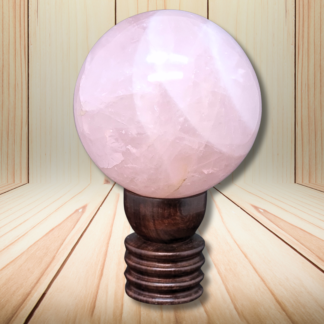 Sphère en Quartz Rose de 1273 g (PRGFL709) - ENAE Minéraux