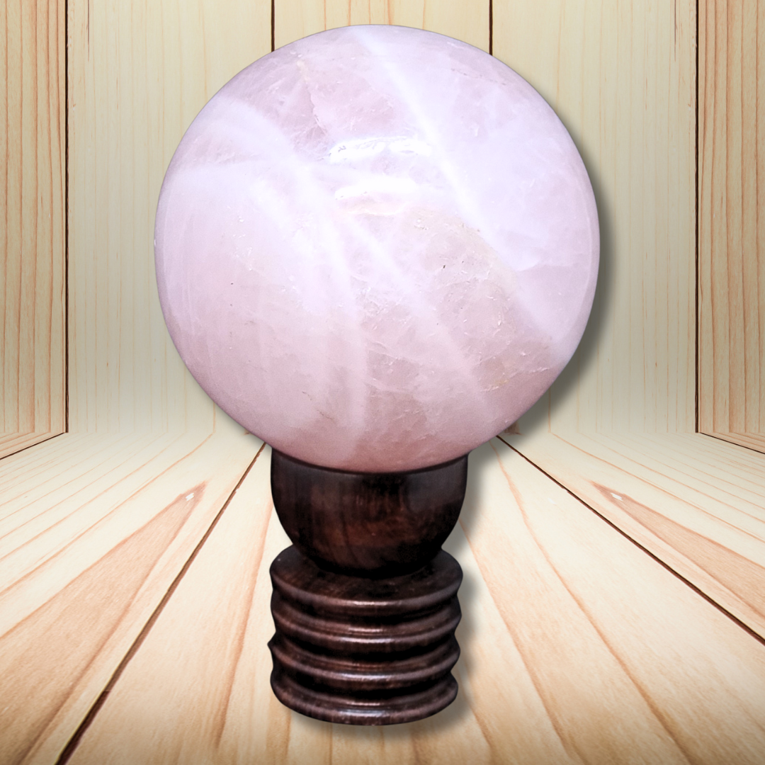 Sphère en Quartz Rose de 1273 g (PRGFL709) - ENAE Minéraux